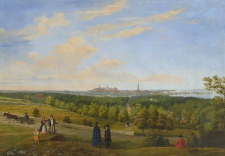 Edvard Petersen A view from Tallinn to Lasnamae Sweden oil painting art